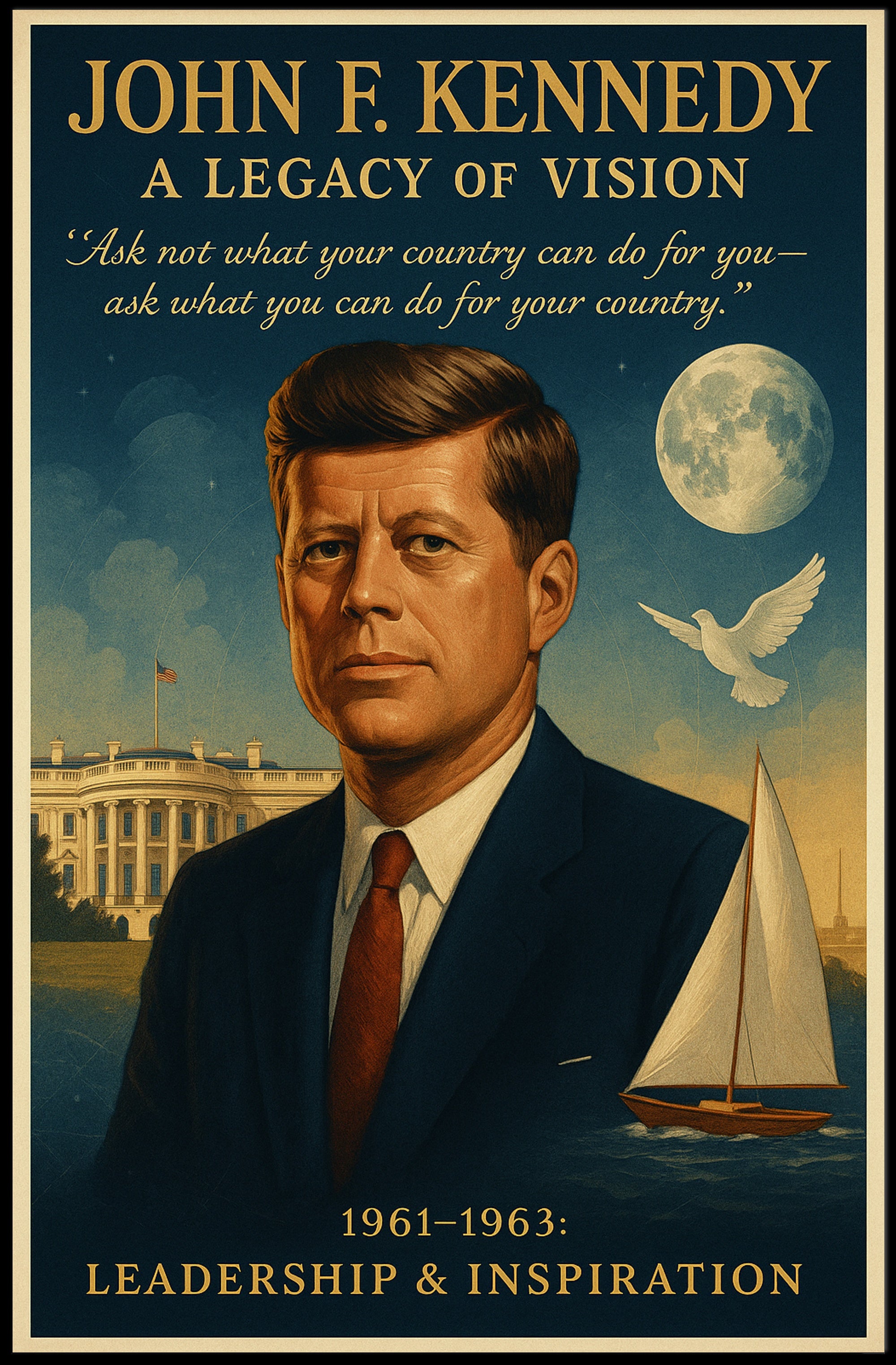 John F. Kennedy A Legacy of Vision Poster PosterGoat