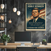 John F. Kennedy Legacy of Leadership Poster PosterGoat