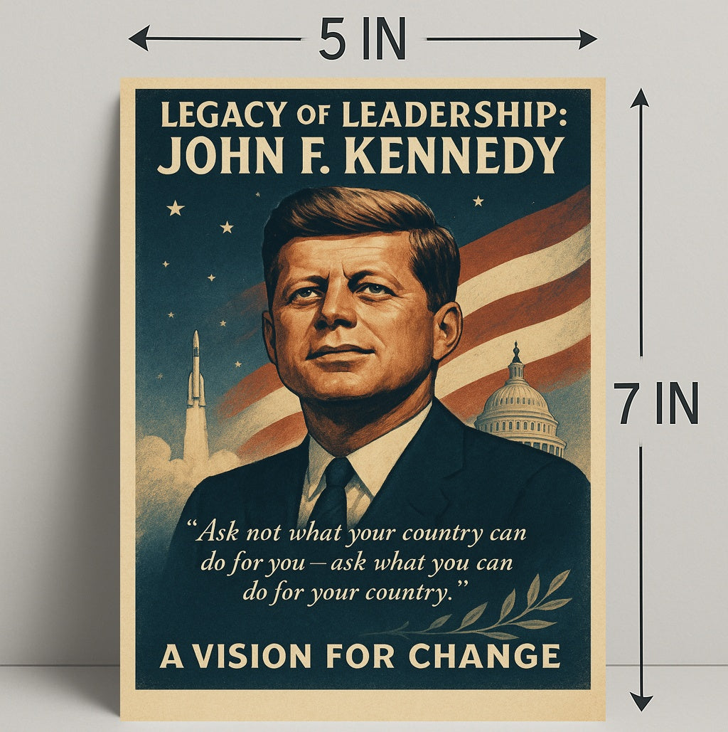 John F. Kennedy Legacy of Leadership Poster PosterGoat
