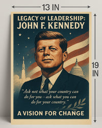 John F. Kennedy Legacy of Leadership Poster PosterGoat