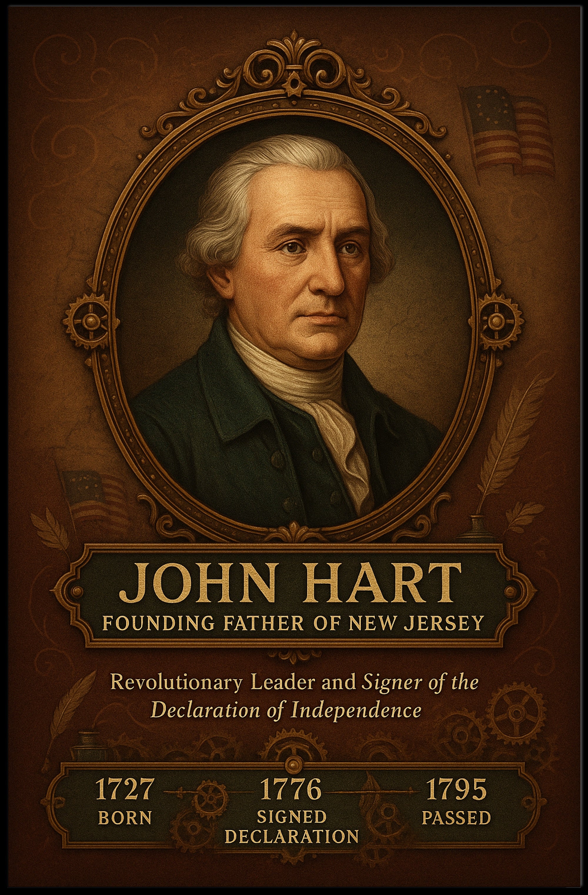 John Hart Founding Father of New Jersey Poster PosterGoat