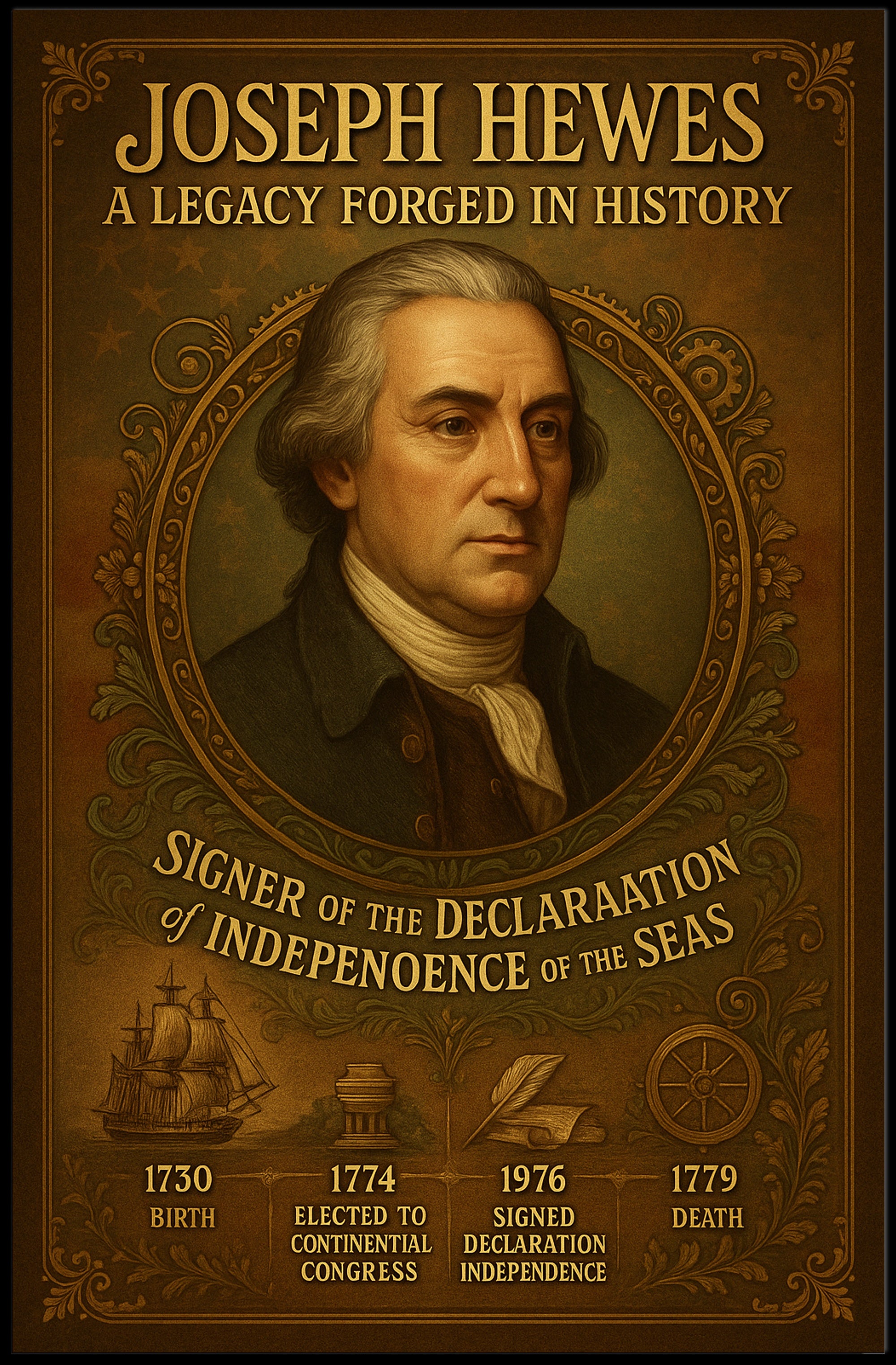 Joseph Hewes A Legacy Forged in History Poster PosterGoat