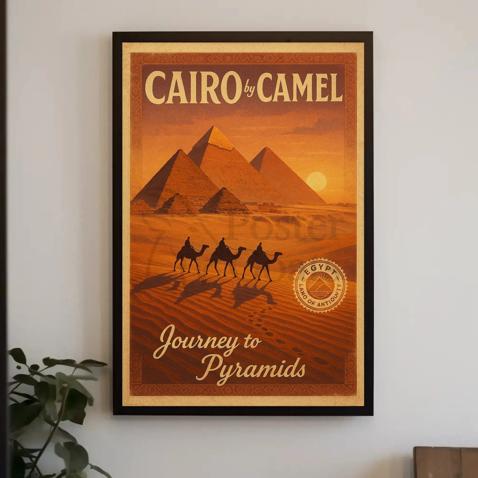 Journey to Pyramids Vintage Travel Poster PosterGoat