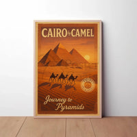 Journey to Pyramids Vintage Travel Poster PosterGoat
