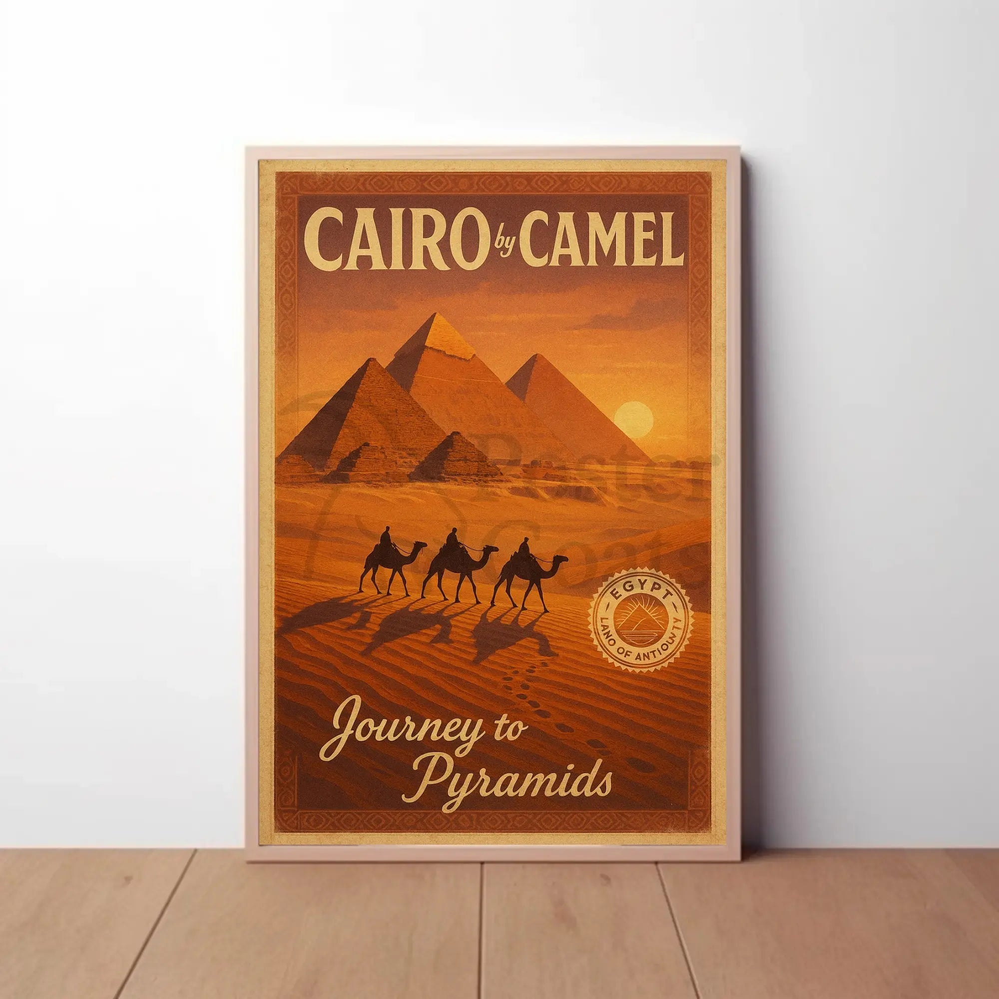 Journey to Pyramids Vintage Travel Poster PosterGoat
