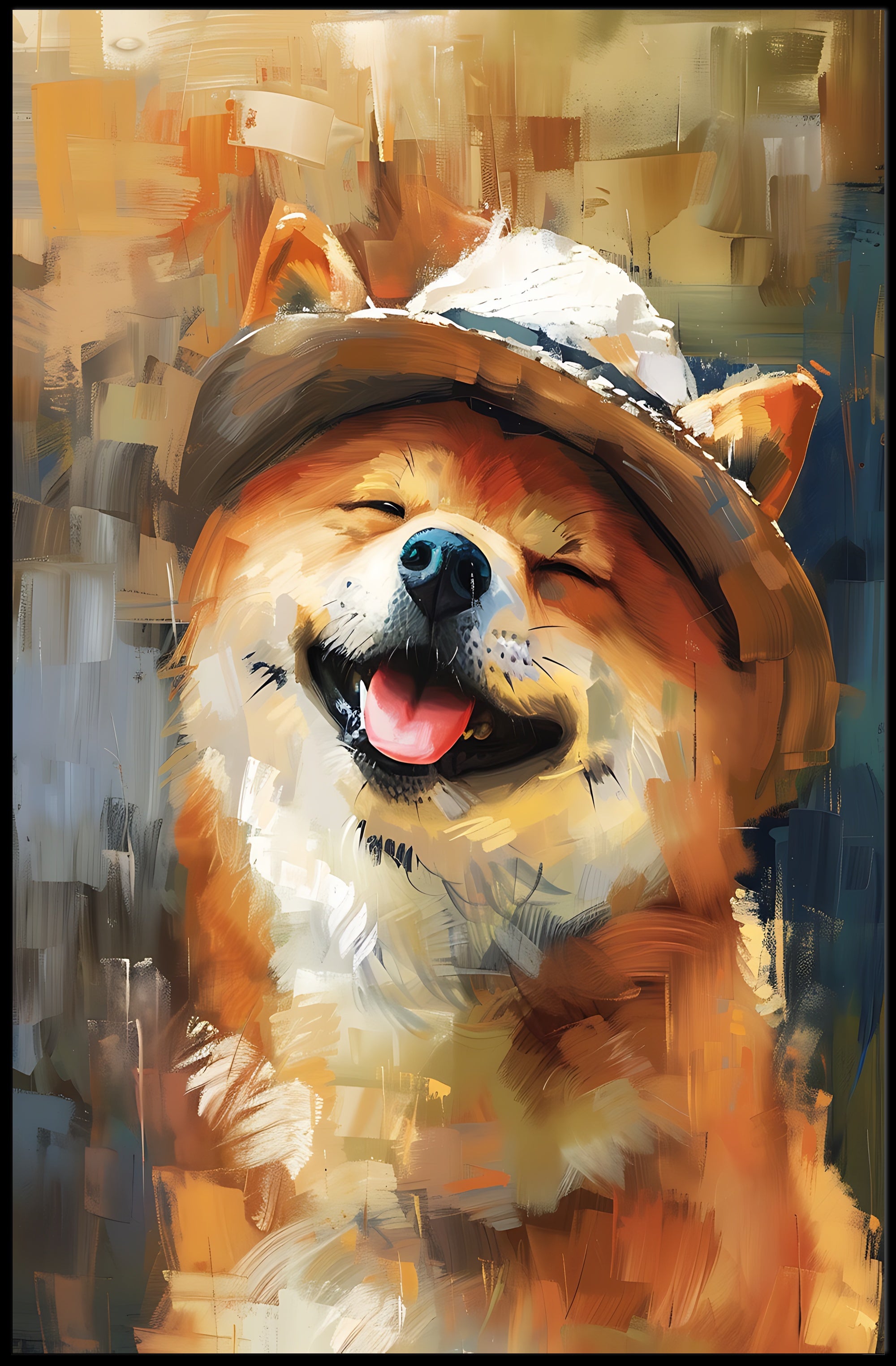 Joyful Shiba Inu Impressionistic Artistic Animal Poster PosterGoat