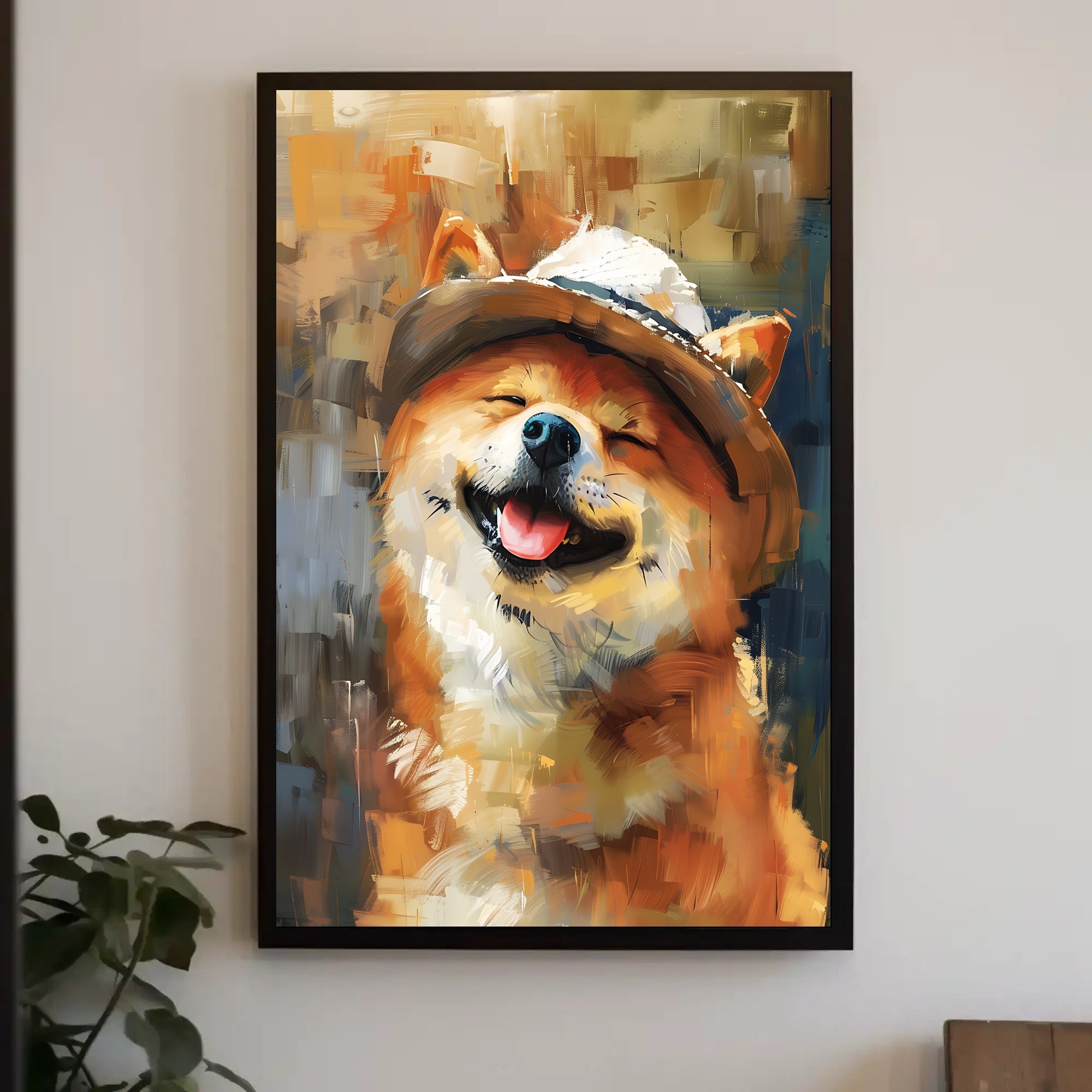 Joyful Shiba Inu Impressionistic Artistic Animal Poster PosterGoat