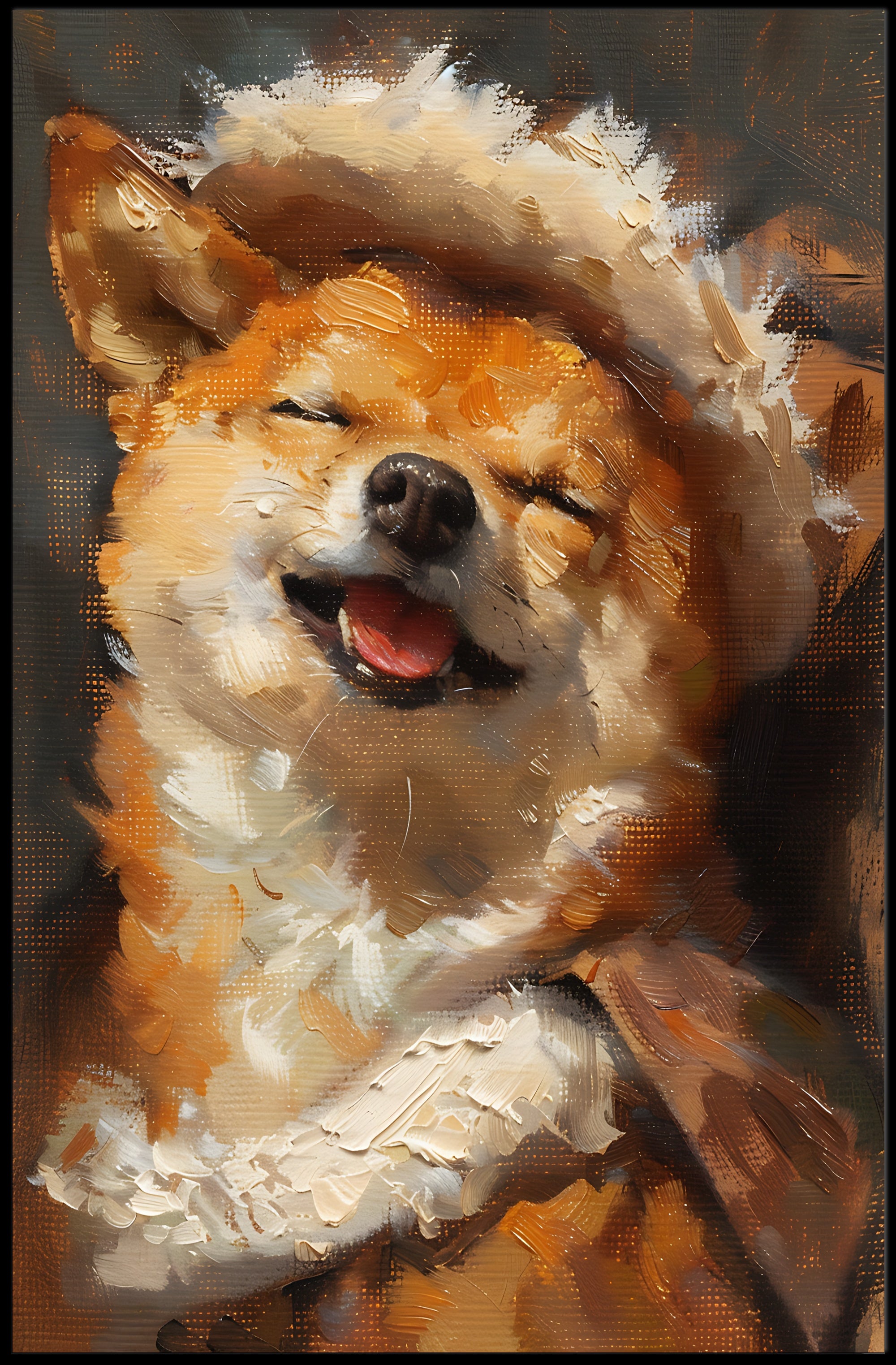 Joyful Shiba Inu Wearing Hat Animal Poster PosterGoat
