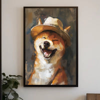 Joyful Shiba Inu in Fedora - Animal Poster PosterGoat
