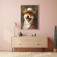 Joyful Shiba Inu in Fedora - Animal Poster PosterGoat