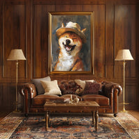 Joyful Shiba Inu in Fedora - Animal Poster PosterGoat