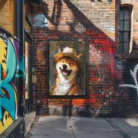 Joyful Shiba Inu in Fedora - Animal Poster PosterGoat