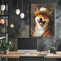 Joyful Shiba Inu in Fedora - Animal Poster PosterGoat