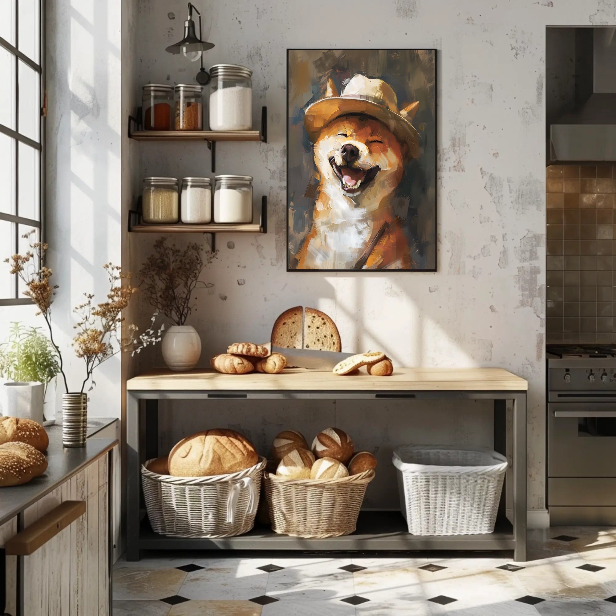 Joyful Shiba Inu in Fedora - Animal Poster PosterGoat