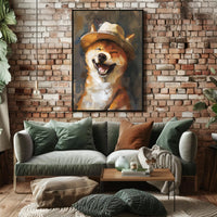 Joyful Shiba Inu in Fedora - Animal Poster PosterGoat