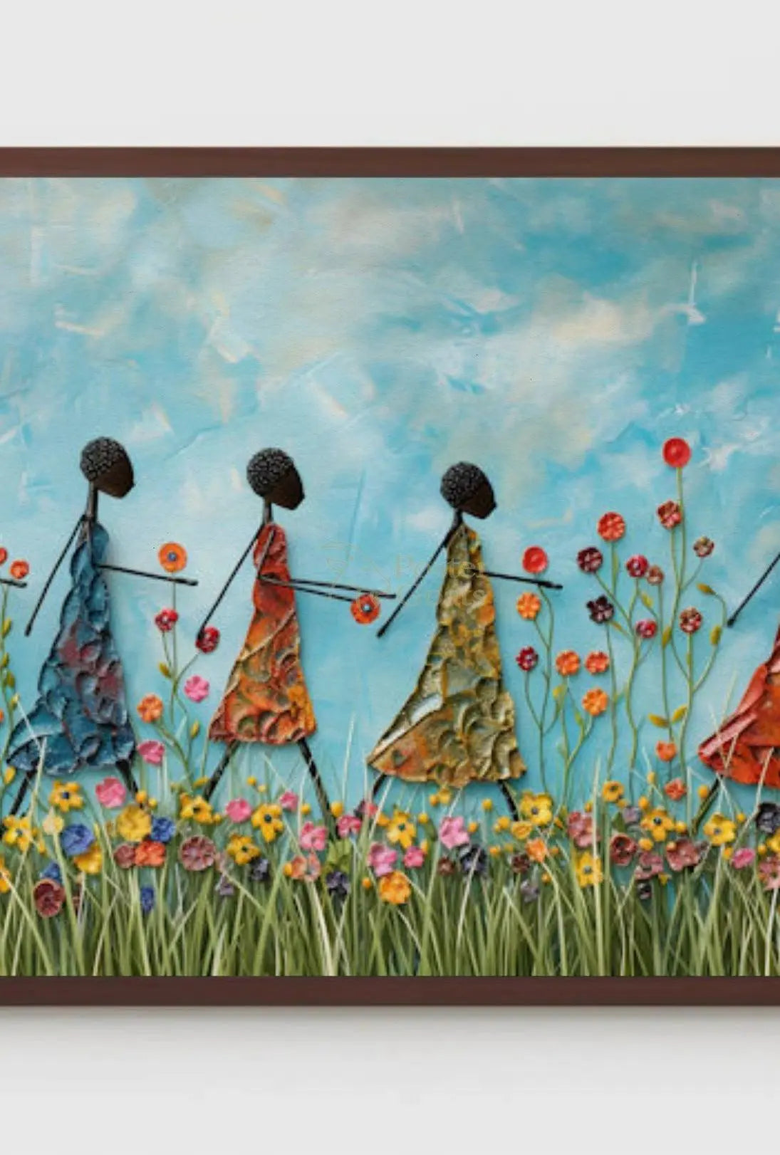 Joyful Unity in Vibrant Setting Abstract, Artistic Poster PosterGoat