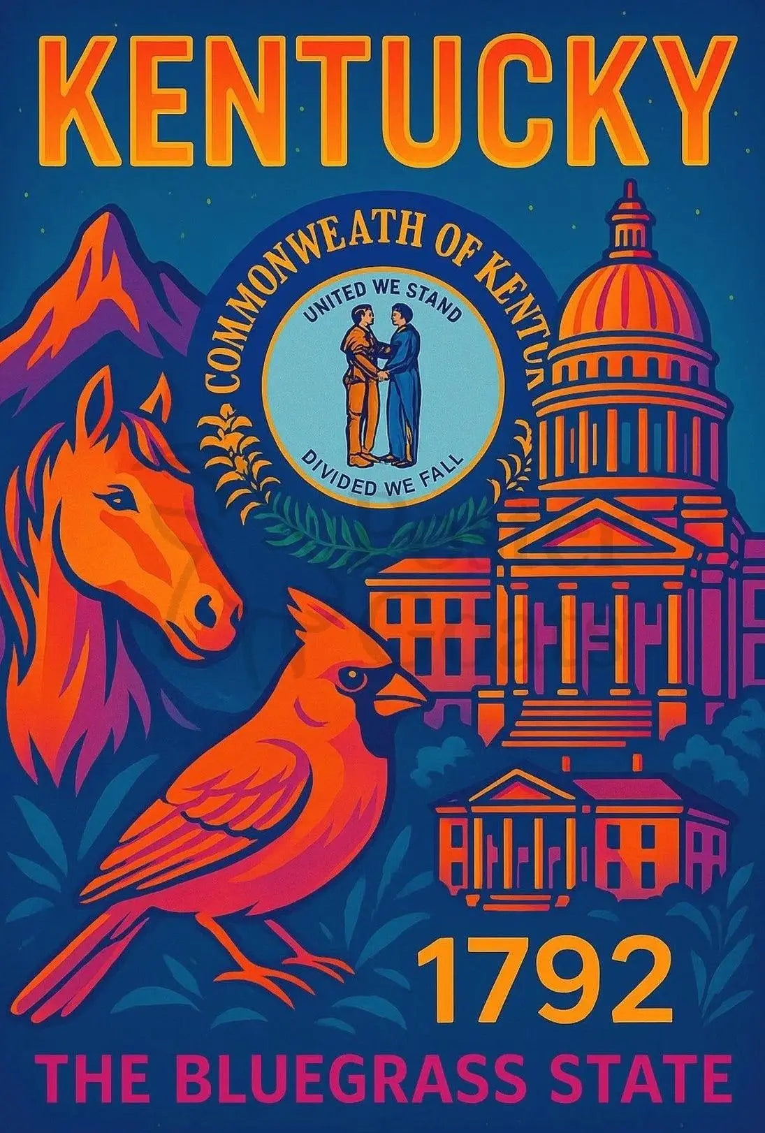 KENTUCKY STATE PRIDE VINTAGE TRAVEL POSTER PosterGoat