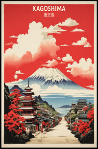 Kagoshima's Vibrant Scenic Beauty Travel Poster PosterGoat