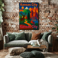 Kansas City Nature Fusion Travel Poster PosterGoat