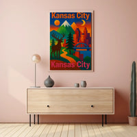 Kansas City Nature Fusion Travel Poster PosterGoat