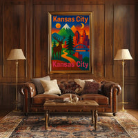 Kansas City Nature Fusion Travel Poster PosterGoat