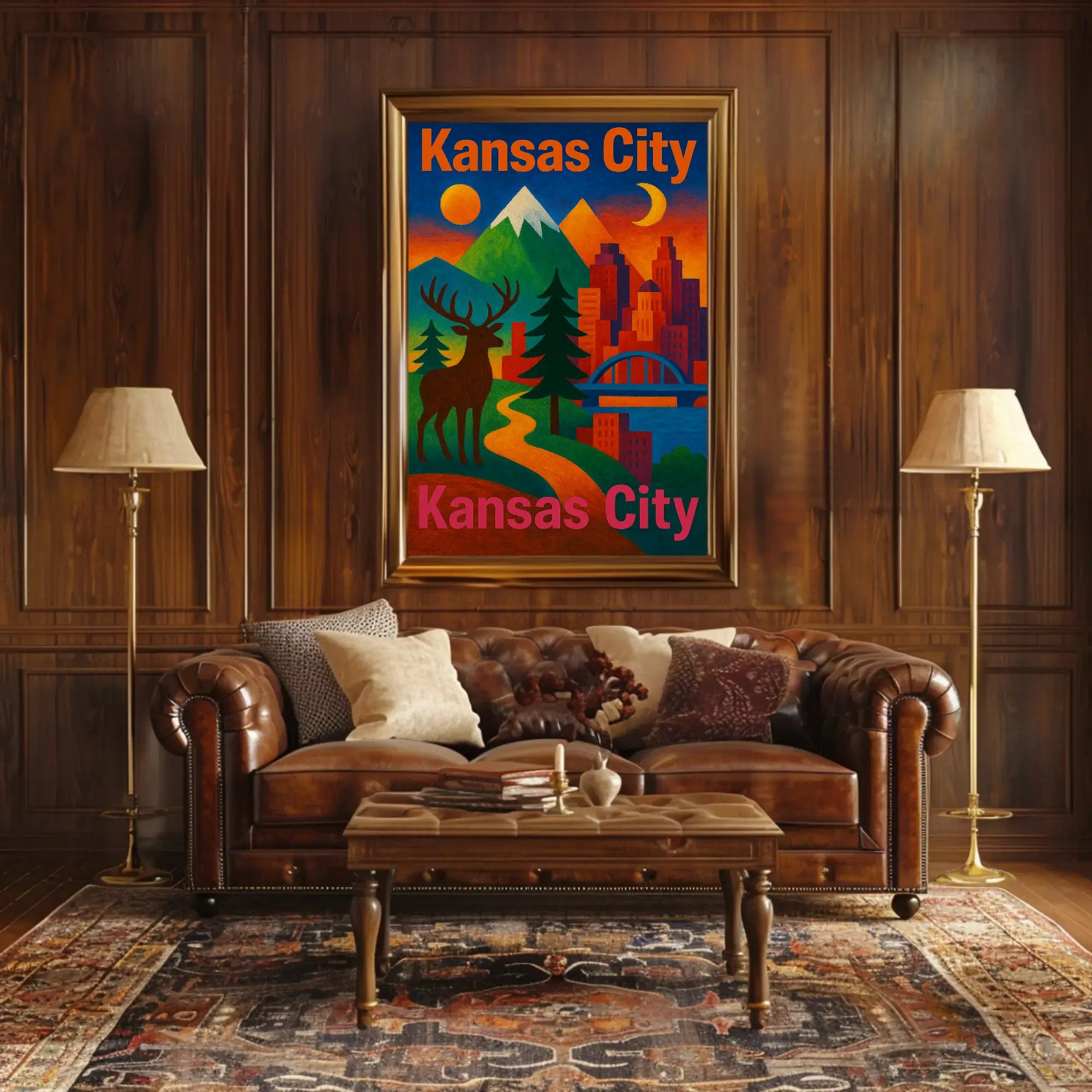 Kansas City Nature Fusion Travel Poster PosterGoat