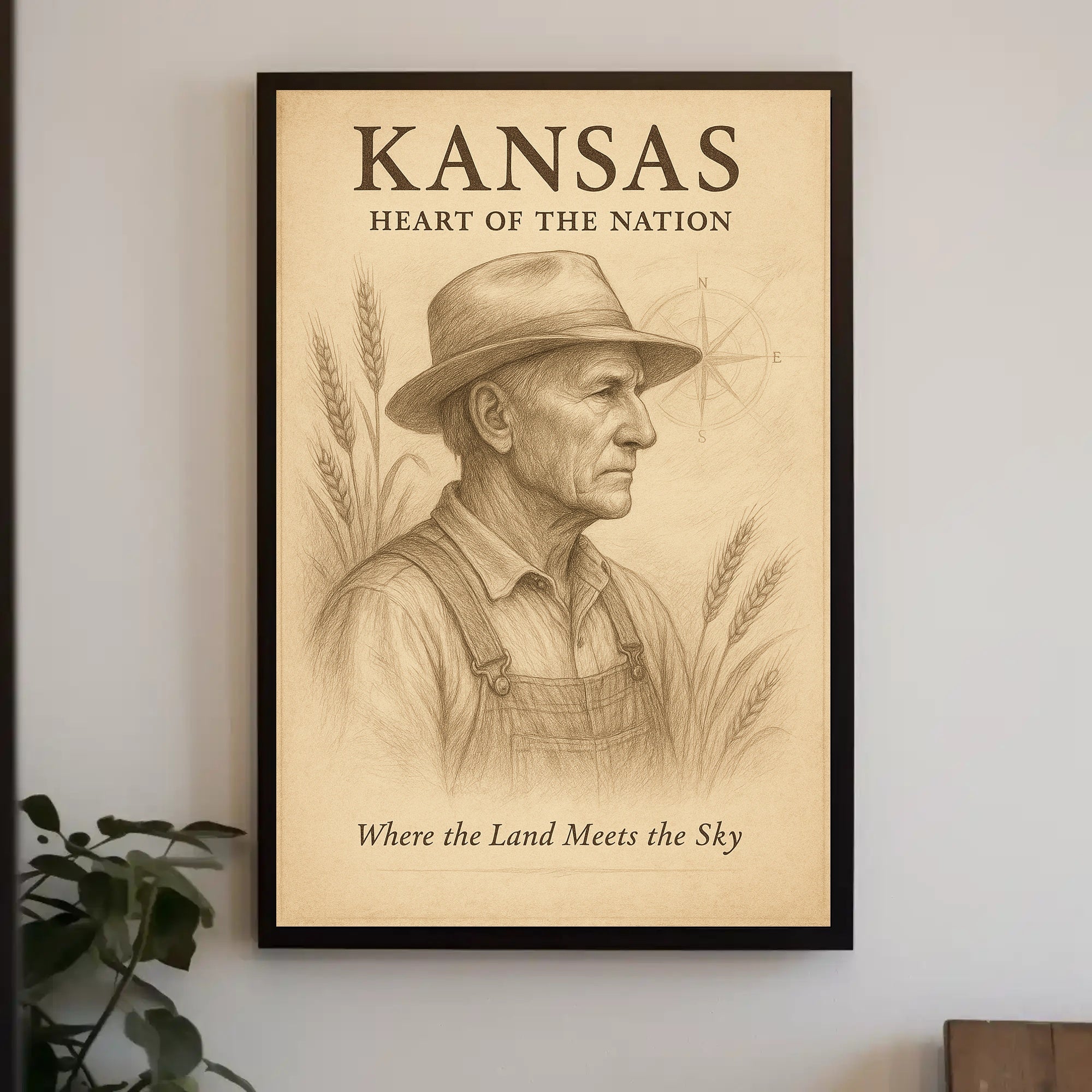 Kansas Heart of the Nation Poster PosterGoat