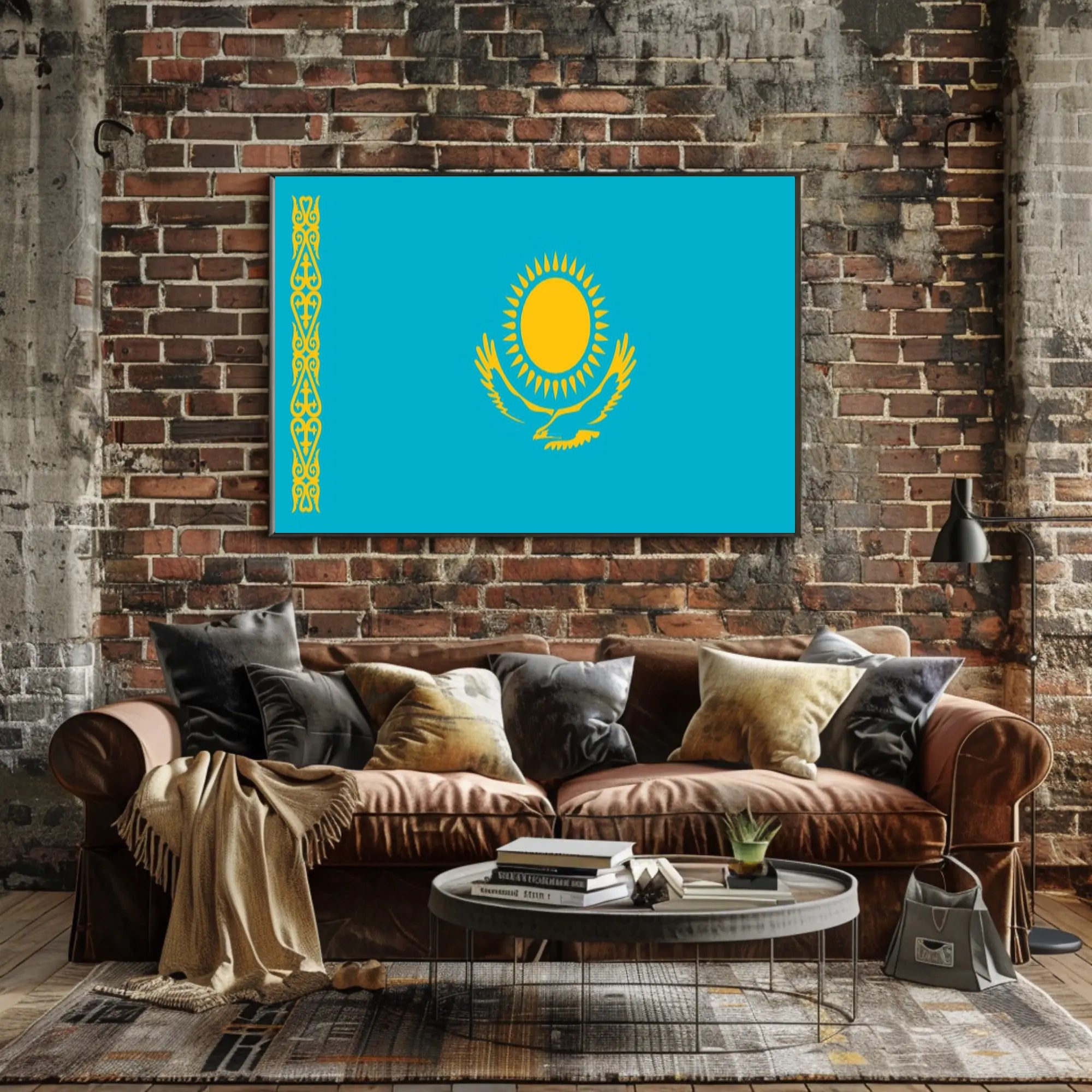 Kazakhstan National Flag Celebration Country Flag Poster PosterGoat