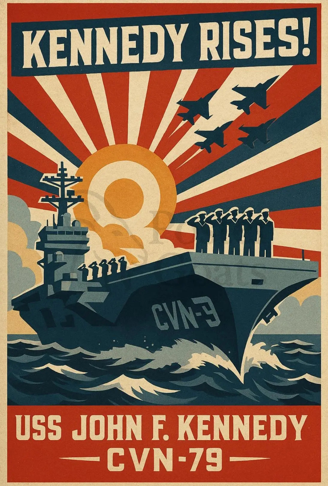 Kennedy Rises Naval Strength Propaganda Poster PosterGoat