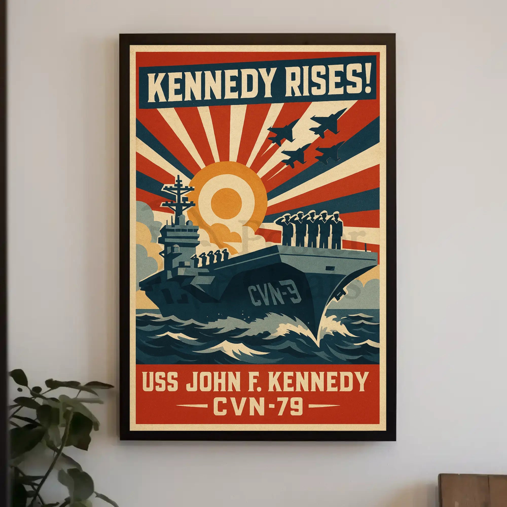 Kennedy Rises Naval Strength Propaganda Poster PosterGoat