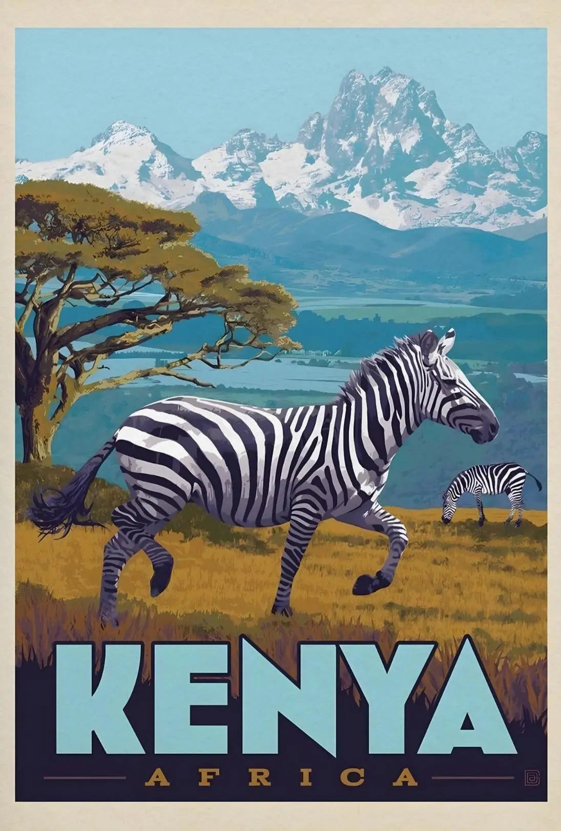Kenyan Adventure Vintage Travel Scene Poster PosterGoat