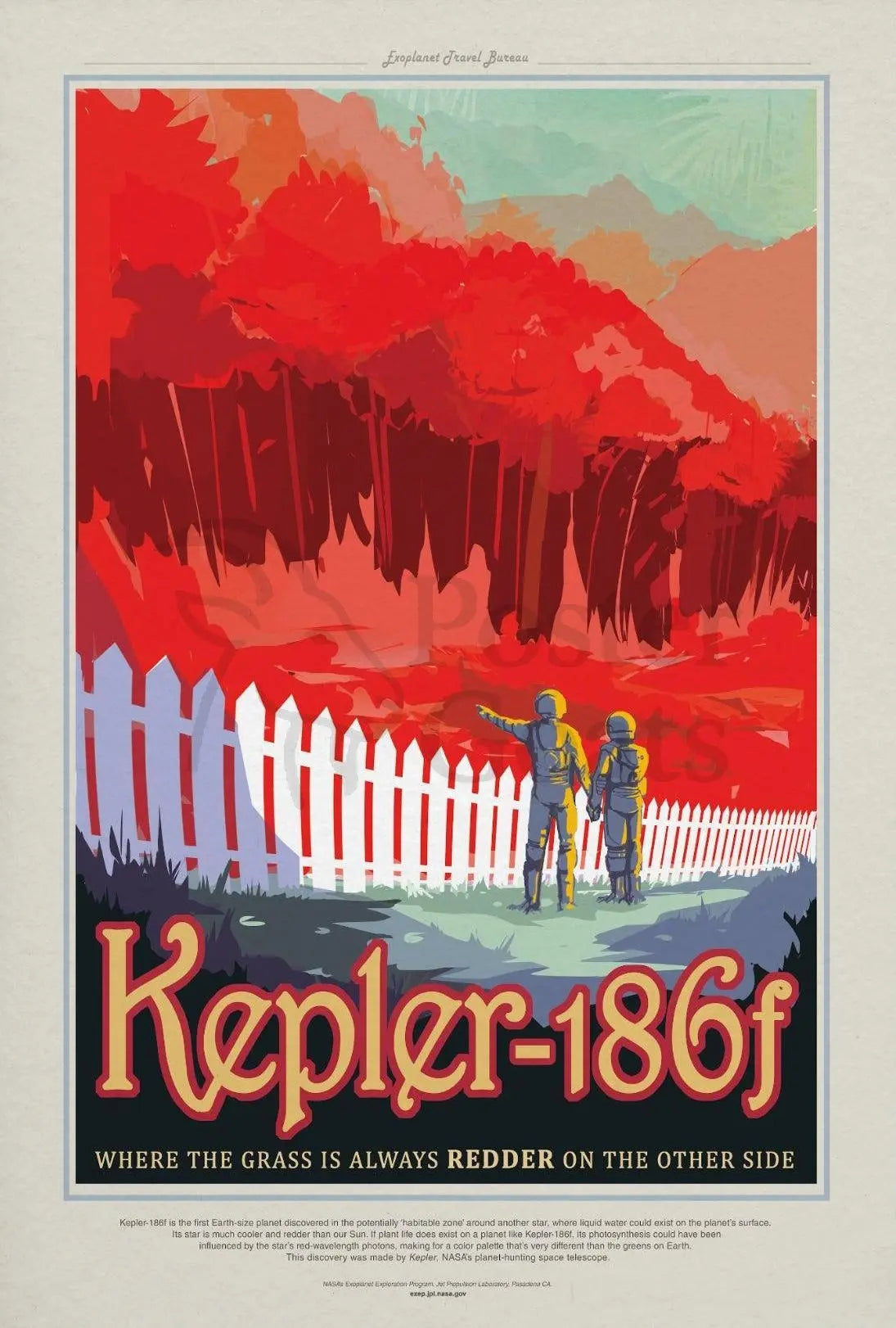 Kepler-186f Exploration Retro-Futuristic Sci-Fi Poster PosterGoat