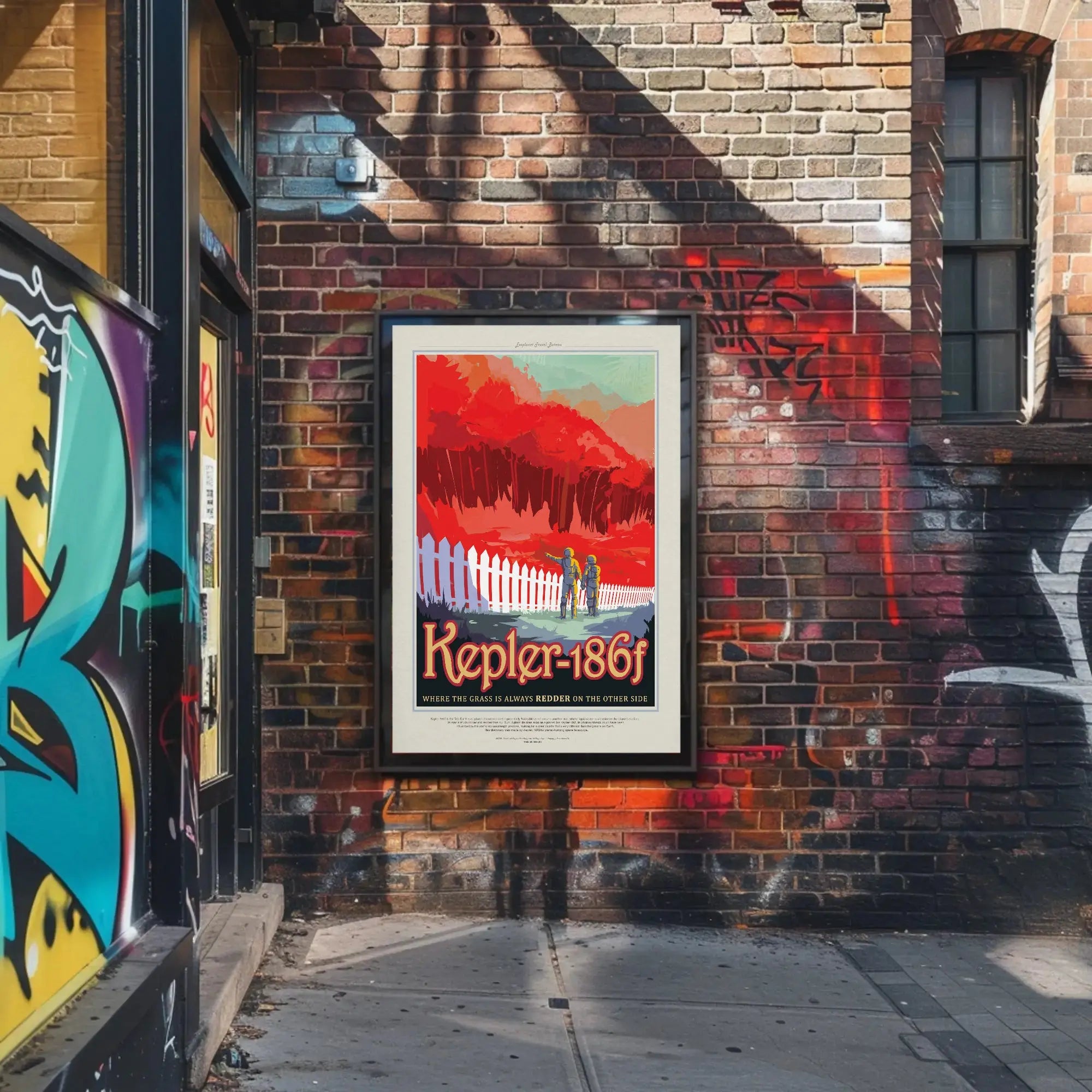 Kepler-186f Exploration Retro-Futuristic Sci-Fi Poster PosterGoat