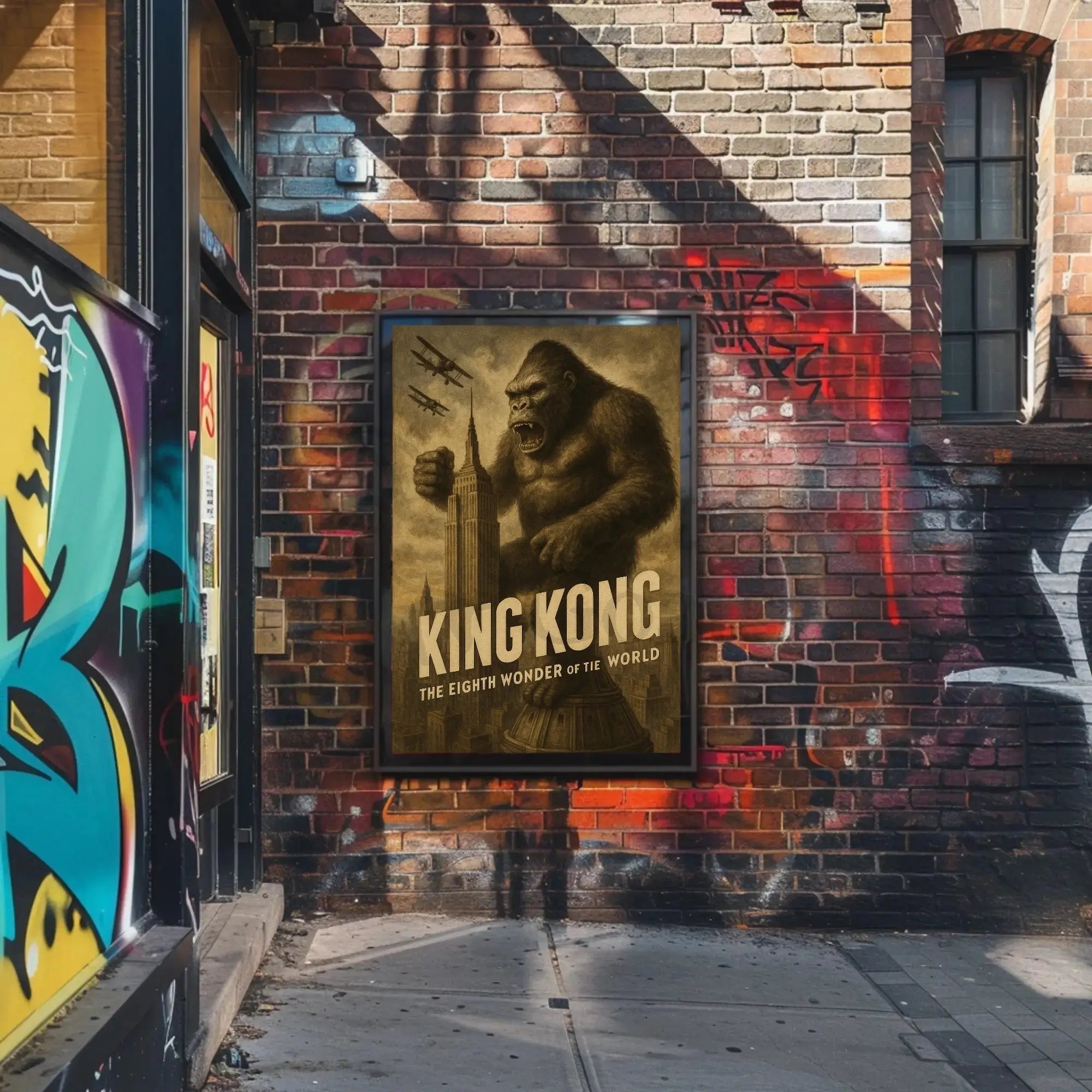 King Kong New York Vintage Pop Culture Poster PosterGoat