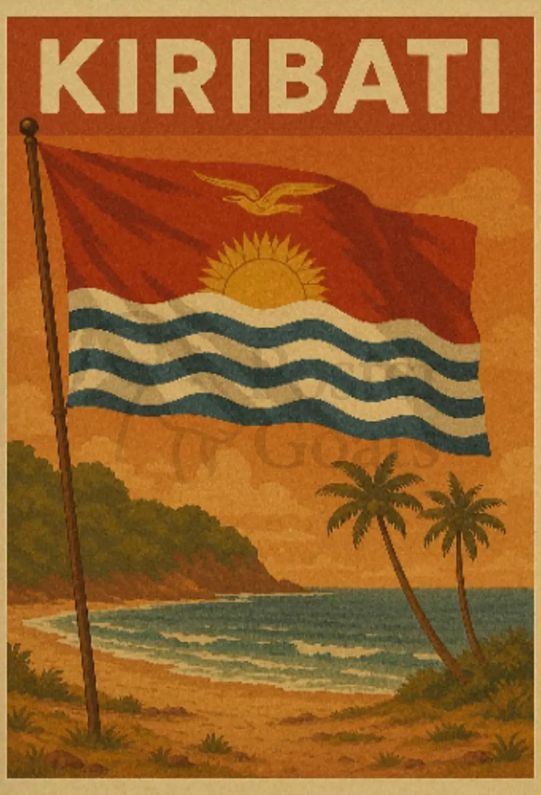 Kiribati Tropical Paradise Vintage Travel Poster PosterGoat
