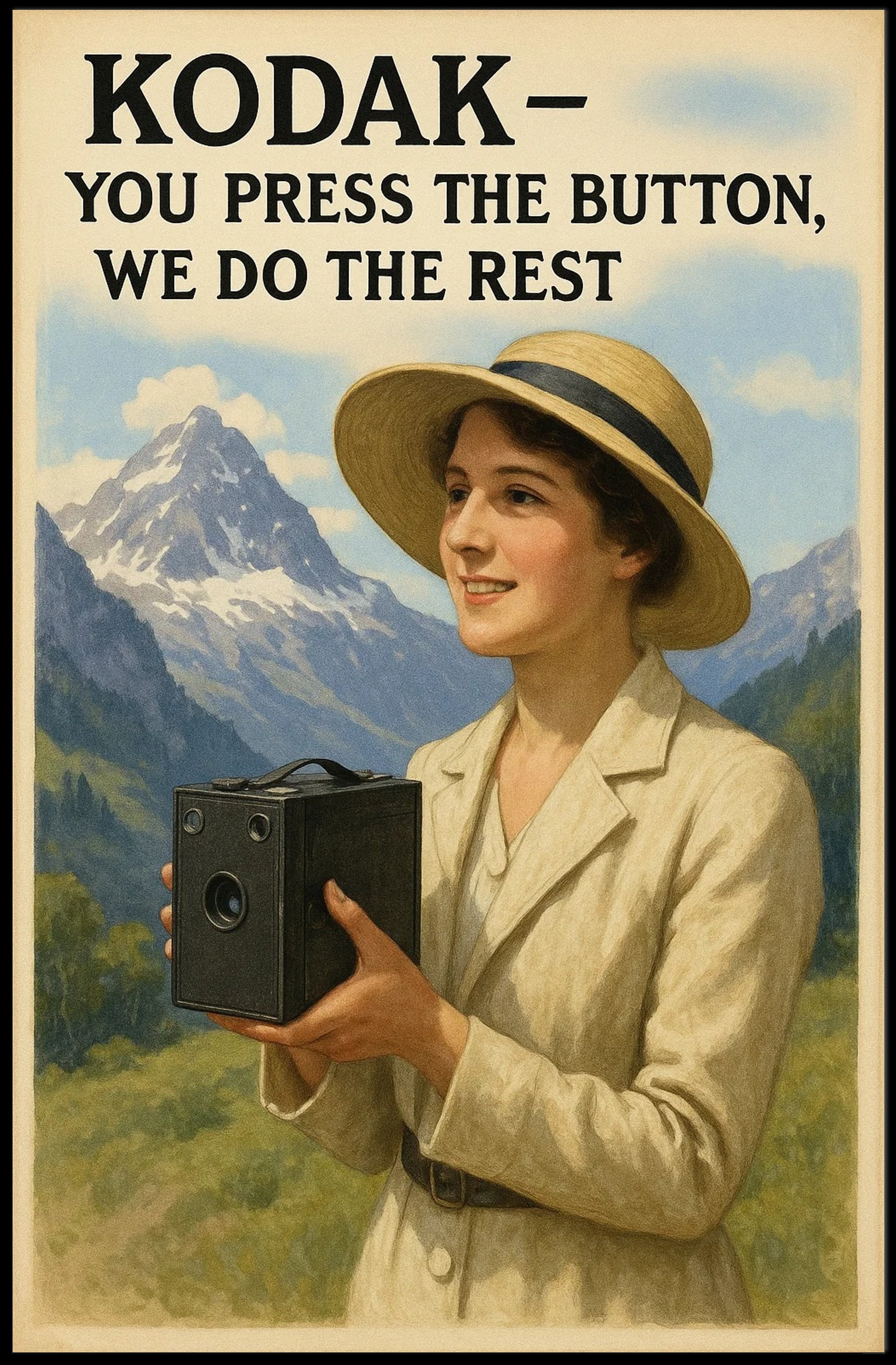 Kodak Vintage Camera Advertisement Early 20th Century Poster PosterGoat