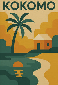 Kokomo Tropical Paradise Retro Travel Poster PosterGoat