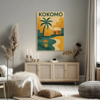 Kokomo Tropical Paradise Retro Travel Poster PosterGoat
