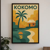 Kokomo Tropical Paradise Retro Travel Poster PosterGoat
