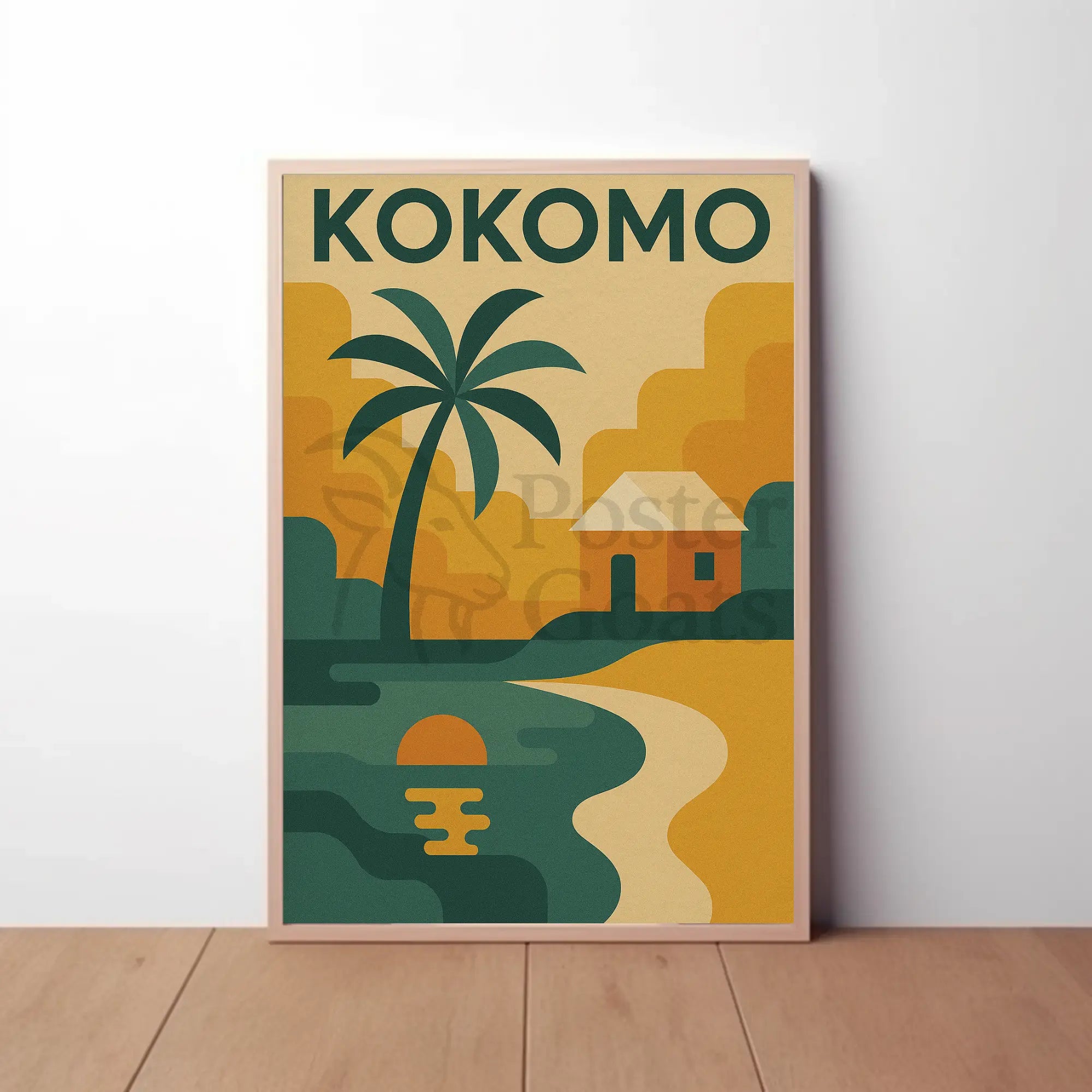 Kokomo Tropical Paradise Retro Travel Poster PosterGoat