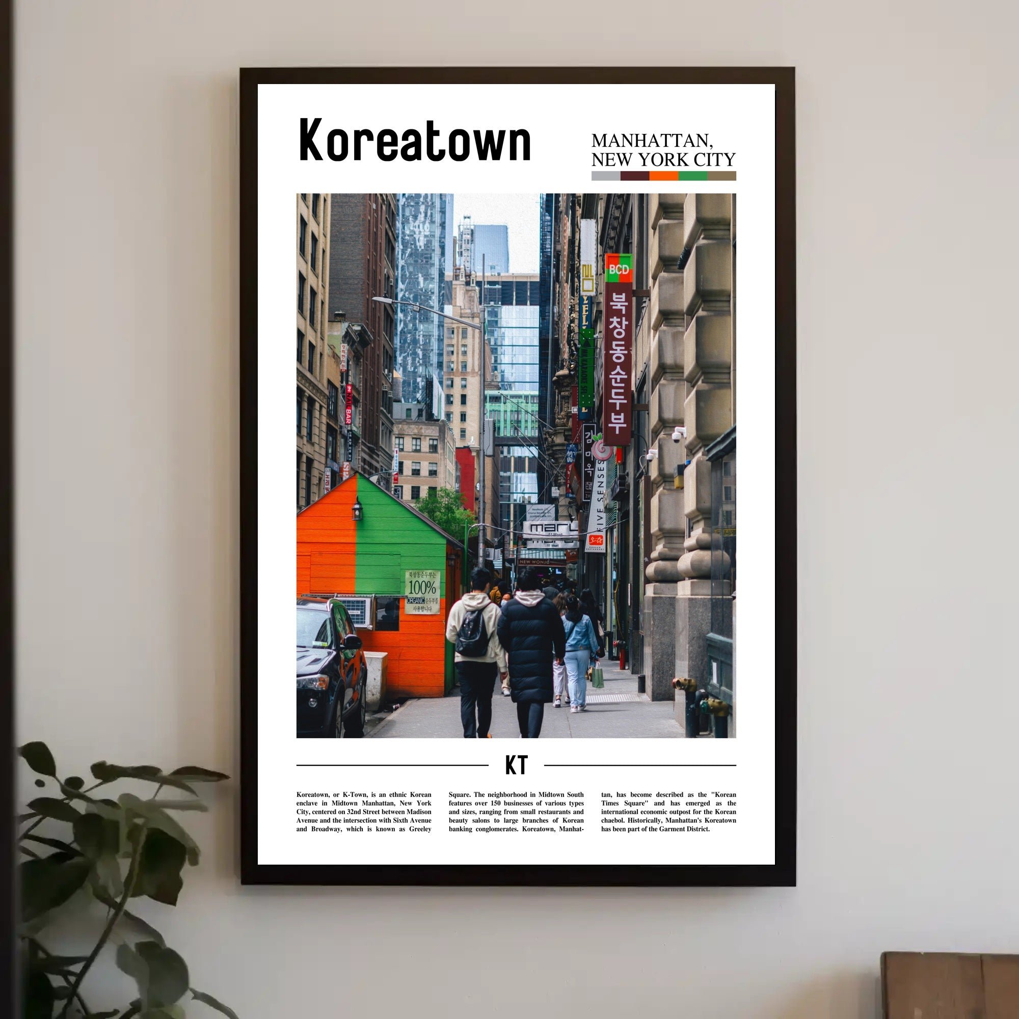 Koreatown Manhattan Urban Scene Cultural or Heritage Poster PosterGoat