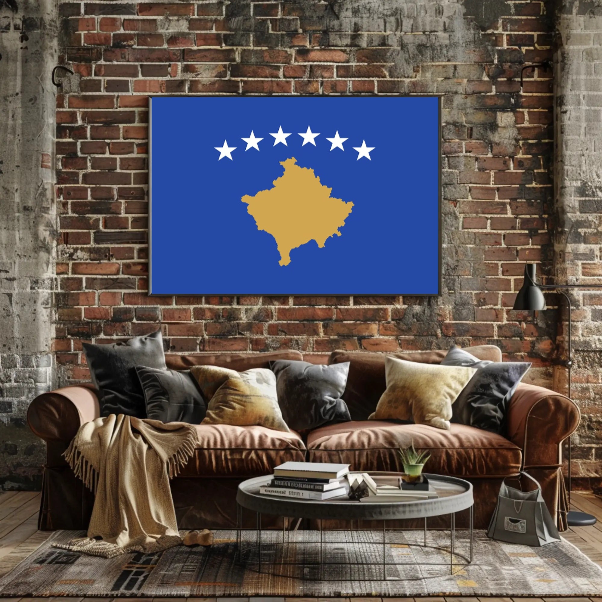 Kosovo Flag National Symbolism Wall Art Country Flag Poster PosterGoat
