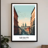 Krakow Street View Vintage Urban Cityscape Poster PosterGoat
