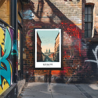 Krakow Street View Vintage Urban Cityscape Poster PosterGoat