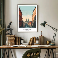 Krakow Street View Vintage Urban Cityscape Poster PosterGoat