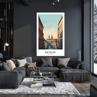 Krakow Street View Vintage Urban Cityscape Poster PosterGoat