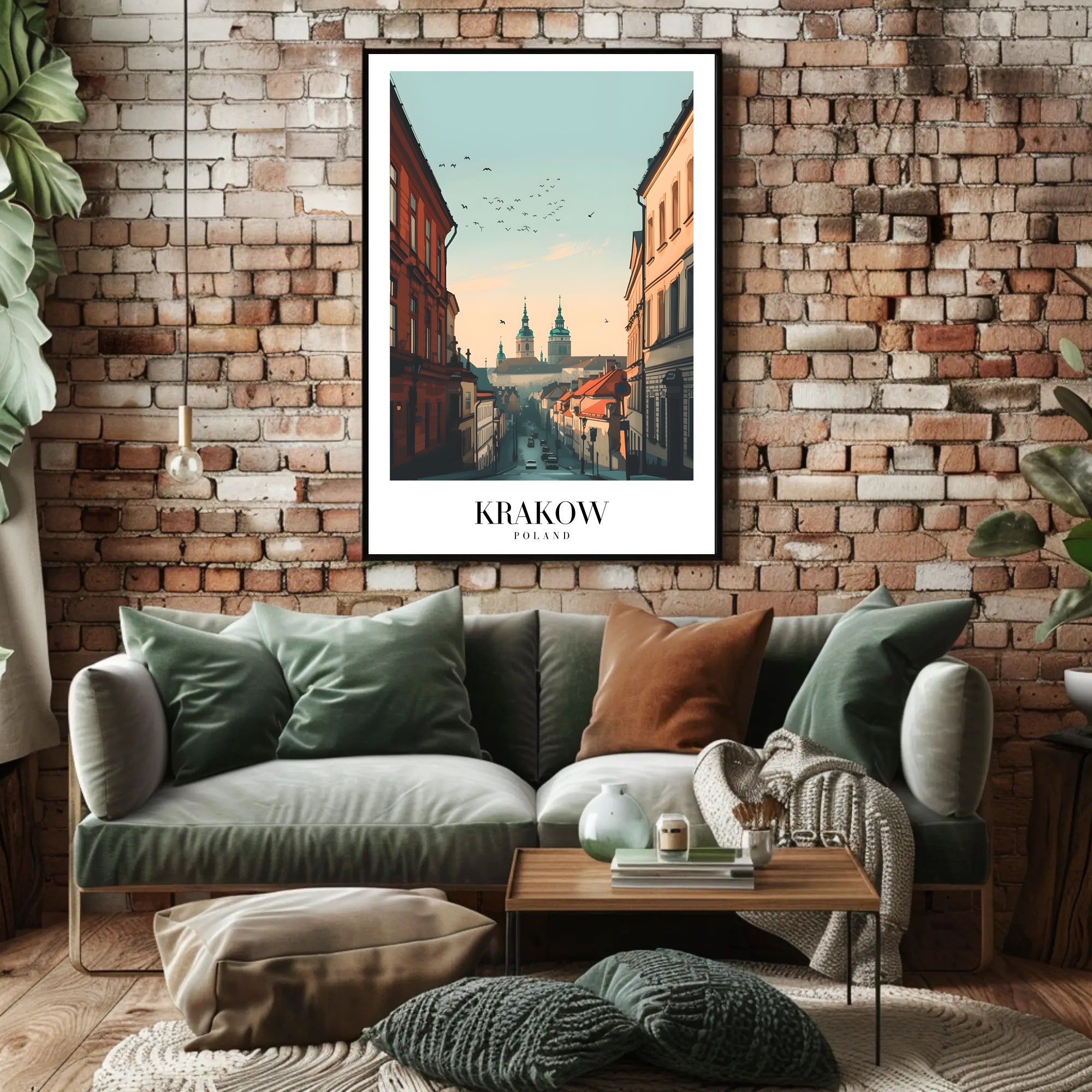 Krakow Street View Vintage Urban Cityscape Poster PosterGoat