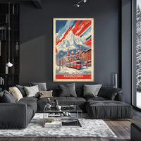 Krasnoyarsk Winter Tram Scenic Urban or Cityscape Poster PosterGoat