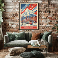 Krasnoyarsk Winter Tram Scenic Urban or Cityscape Poster PosterGoat