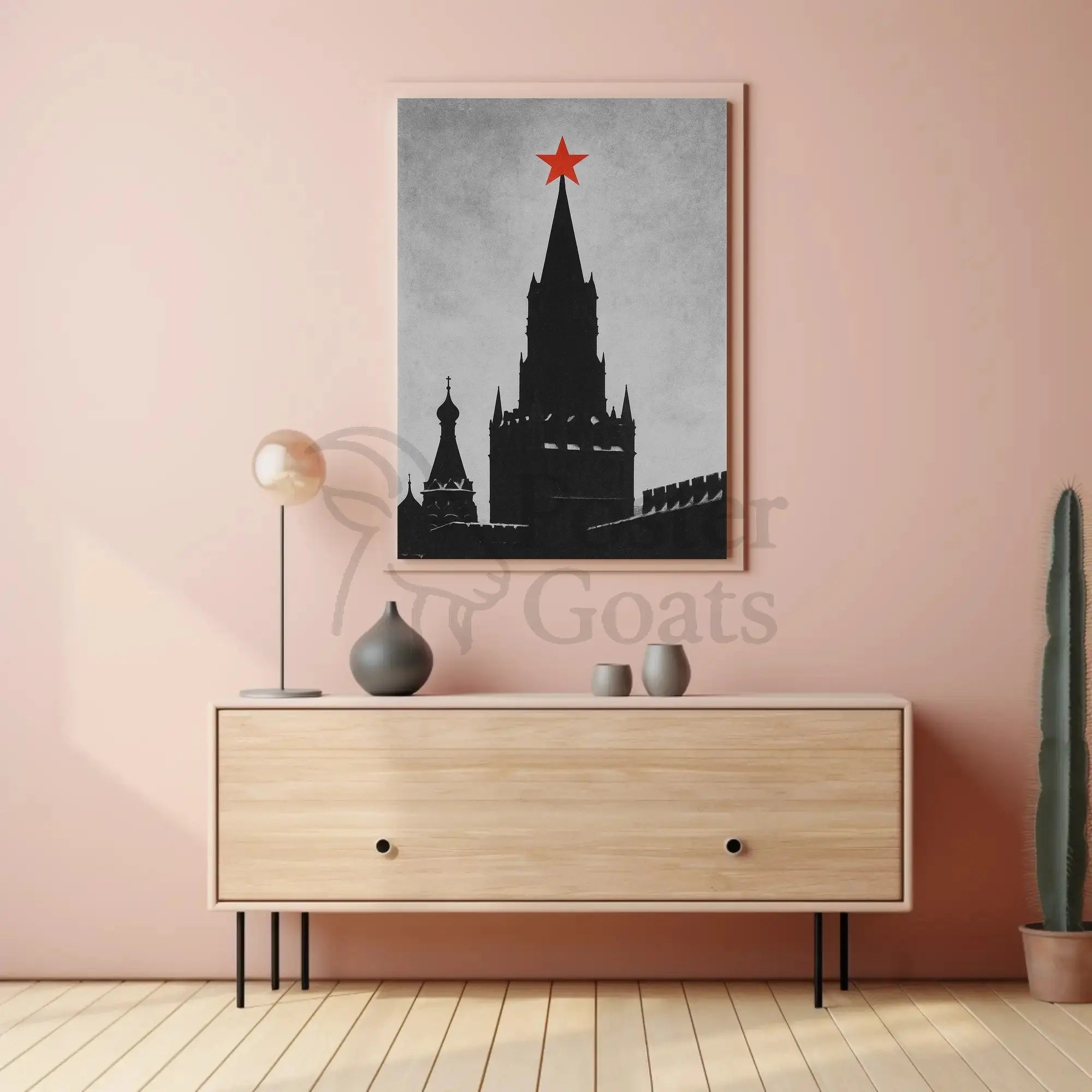 Kremlin Silhouette Red Star Soviet Era Propaganda Poster PosterGoat